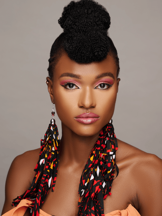 Ankara Print Extra Long Fringed Tassel Bohemian Dangle Earrings - Fatisha Boutique