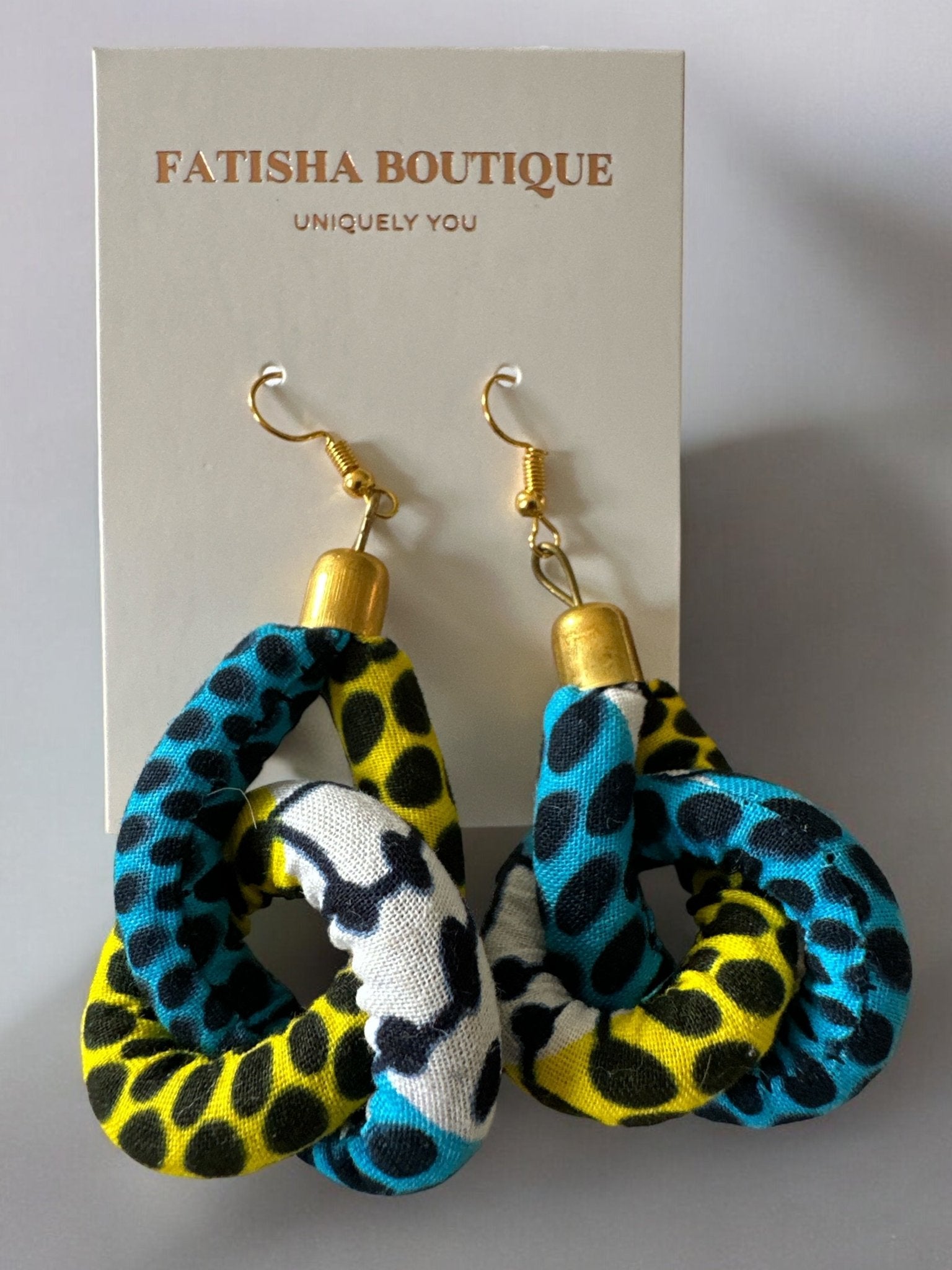 Ankara Print Fabric Dangle Knot Earrings - Fatisha Boutique