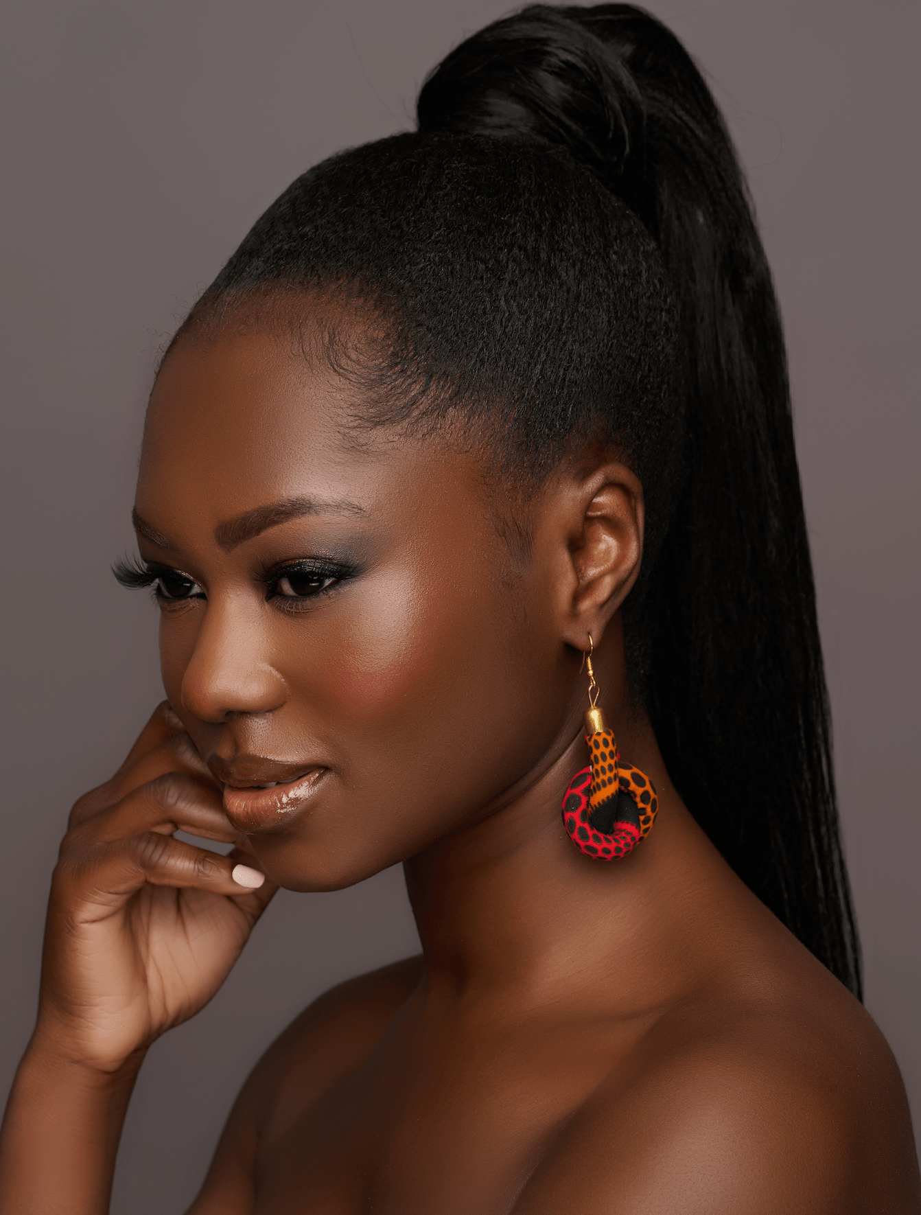 Ankara Print Fabric Dangle Knot Earrings - Fatisha Boutique
