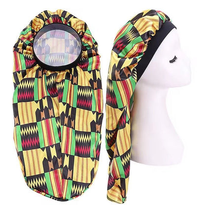 Ankara Satin Silk Long Single Layered Bonnet Caps for Braids & Long Hair - Fatisha Boutique