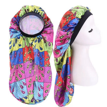 Ankara Satin Silk Long Single Layered Bonnet Caps for Braids & Long Hair - Fatisha Boutique