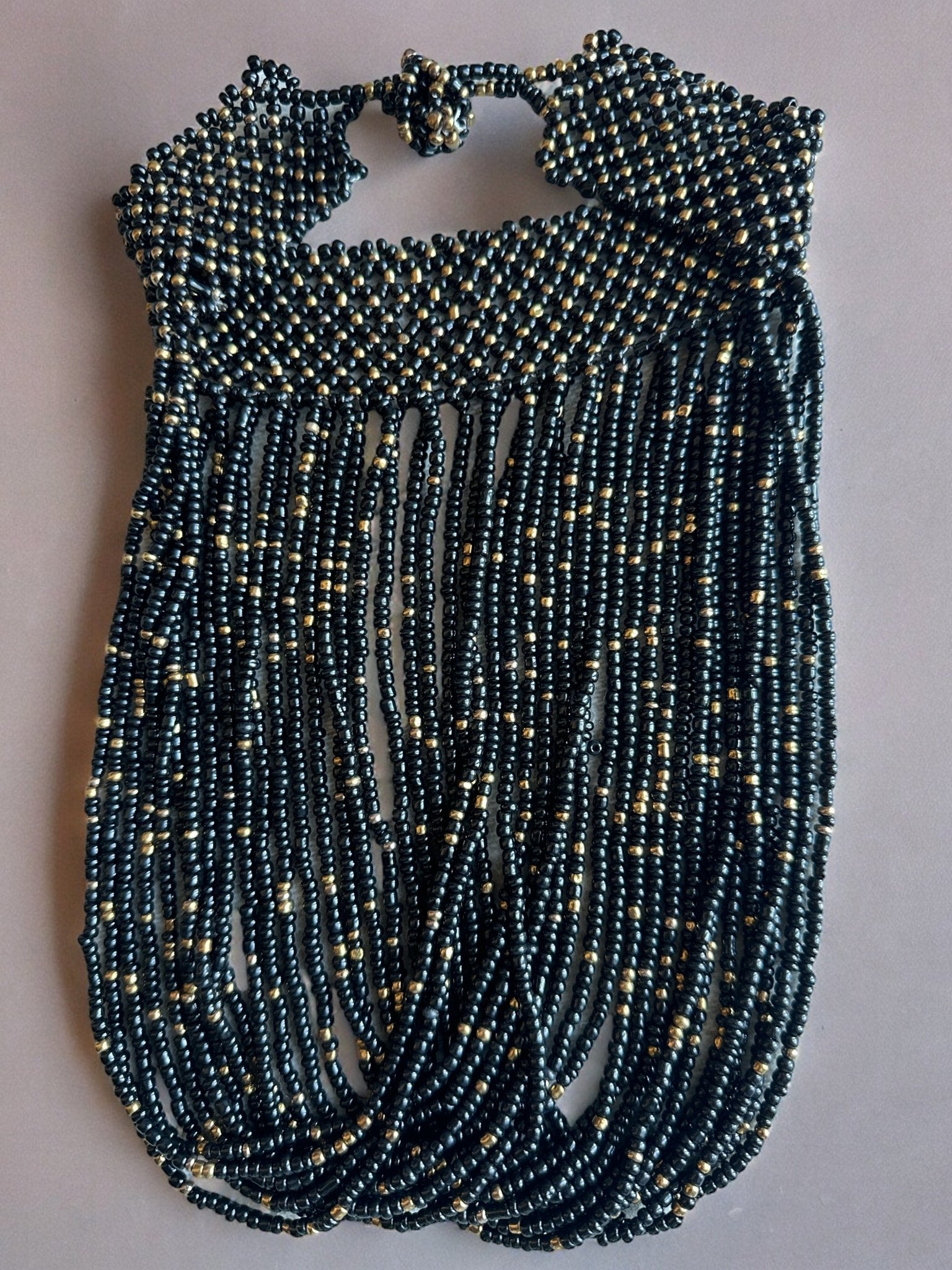 Authentic African Black Beaded Ethnic Choker Pendant Necklace - Fatisha Boutique