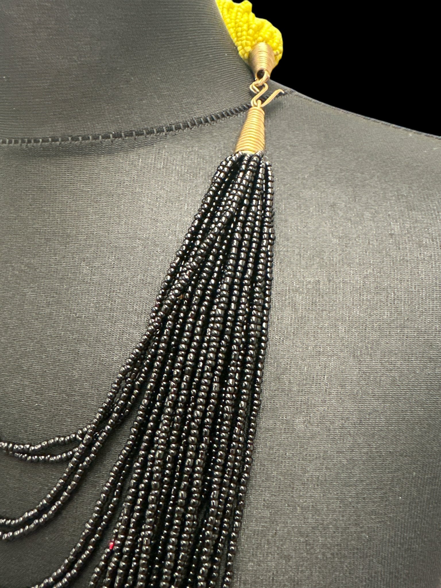 Authentic African Braided Design Long Beaded Necklace - Fatisha Boutique
