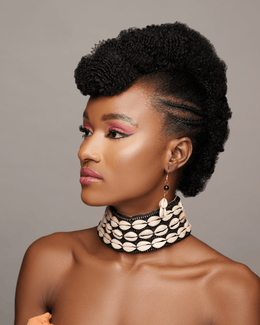 Authentic African Cowrie Seashell Beaded Choker Necklace - Fatisha Boutique