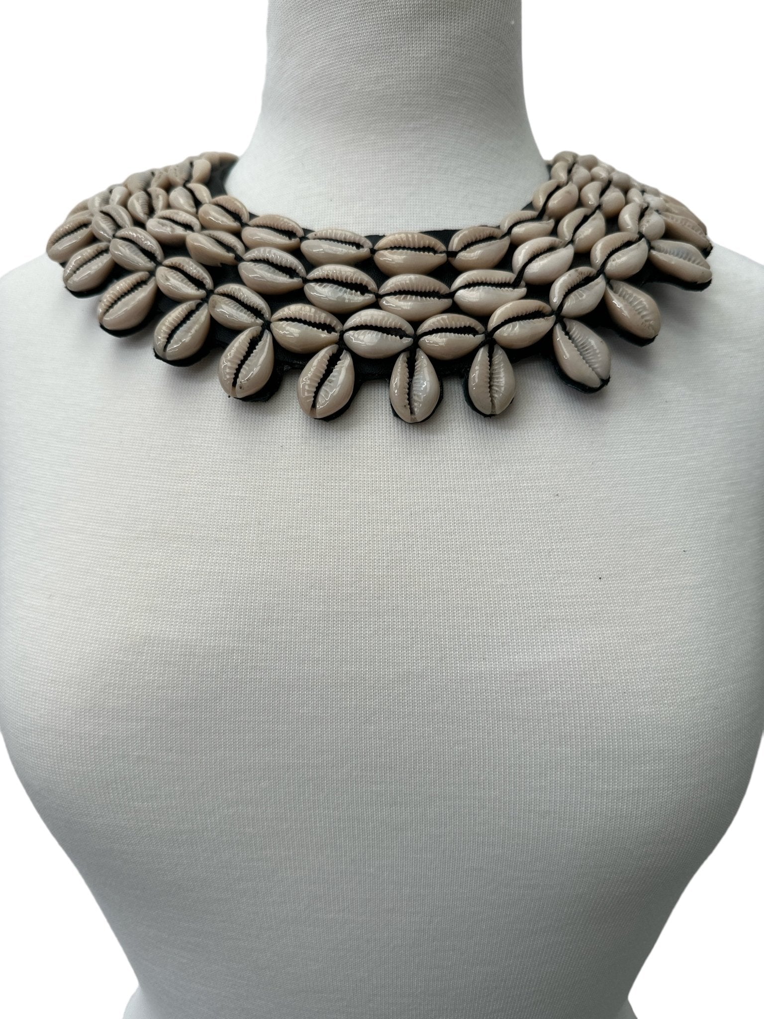Authentic African Cowrie Seashell Beaded CollarNecklace - Fatisha Boutique
