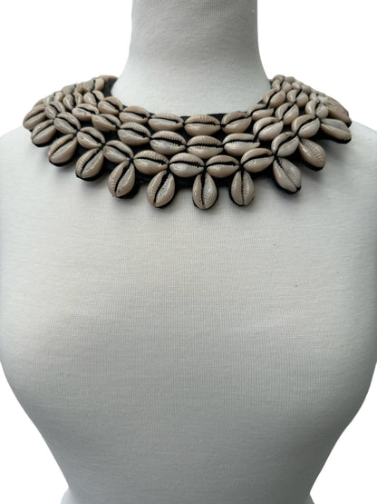 Authentic African Cowrie Seashell Beaded CollarNecklace - Fatisha Boutique