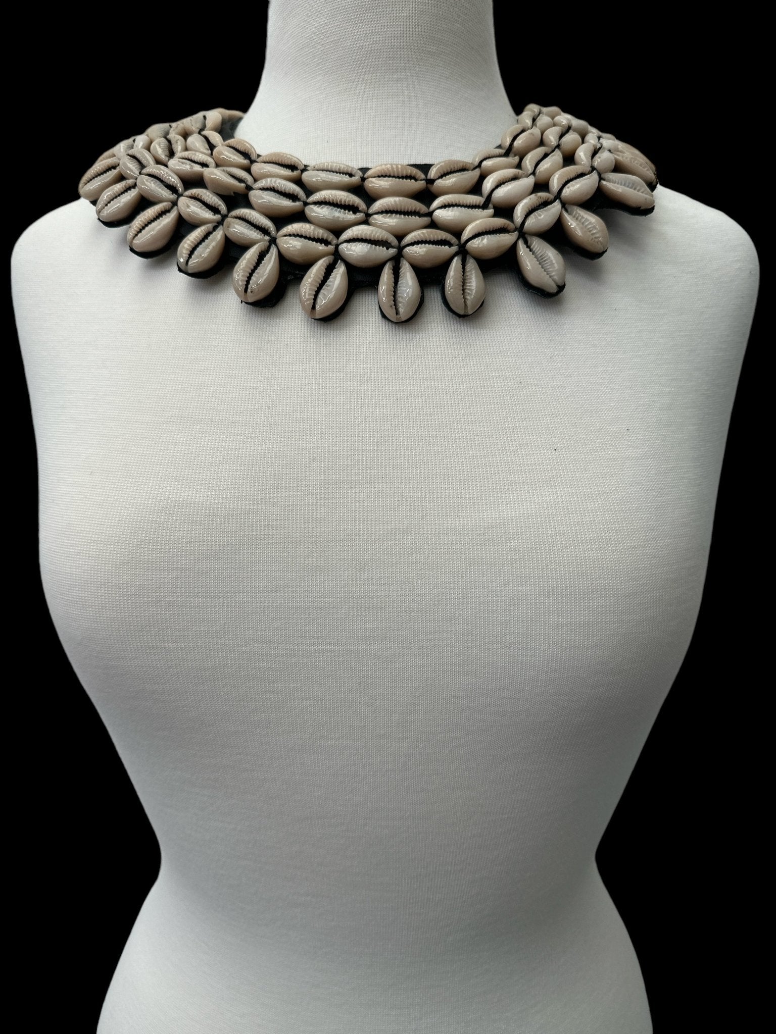 Authentic African Cowrie Seashell Beaded CollarNecklace - Fatisha Boutique