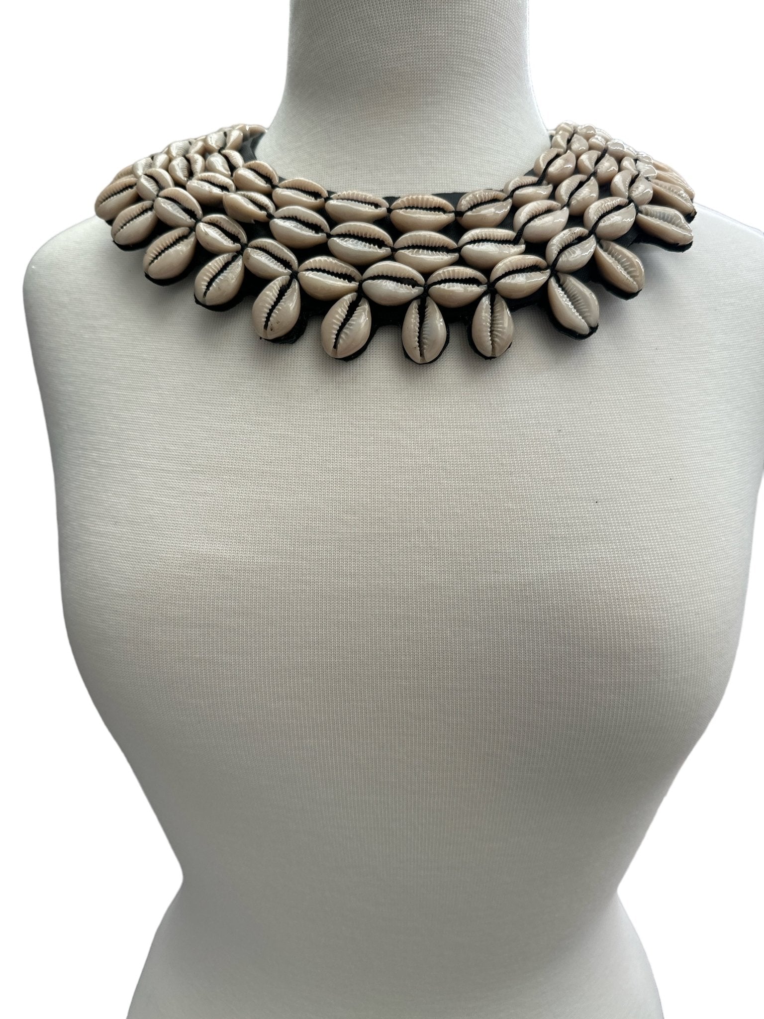 Authentic African Cowrie Seashell Beaded CollarNecklace - Fatisha Boutique