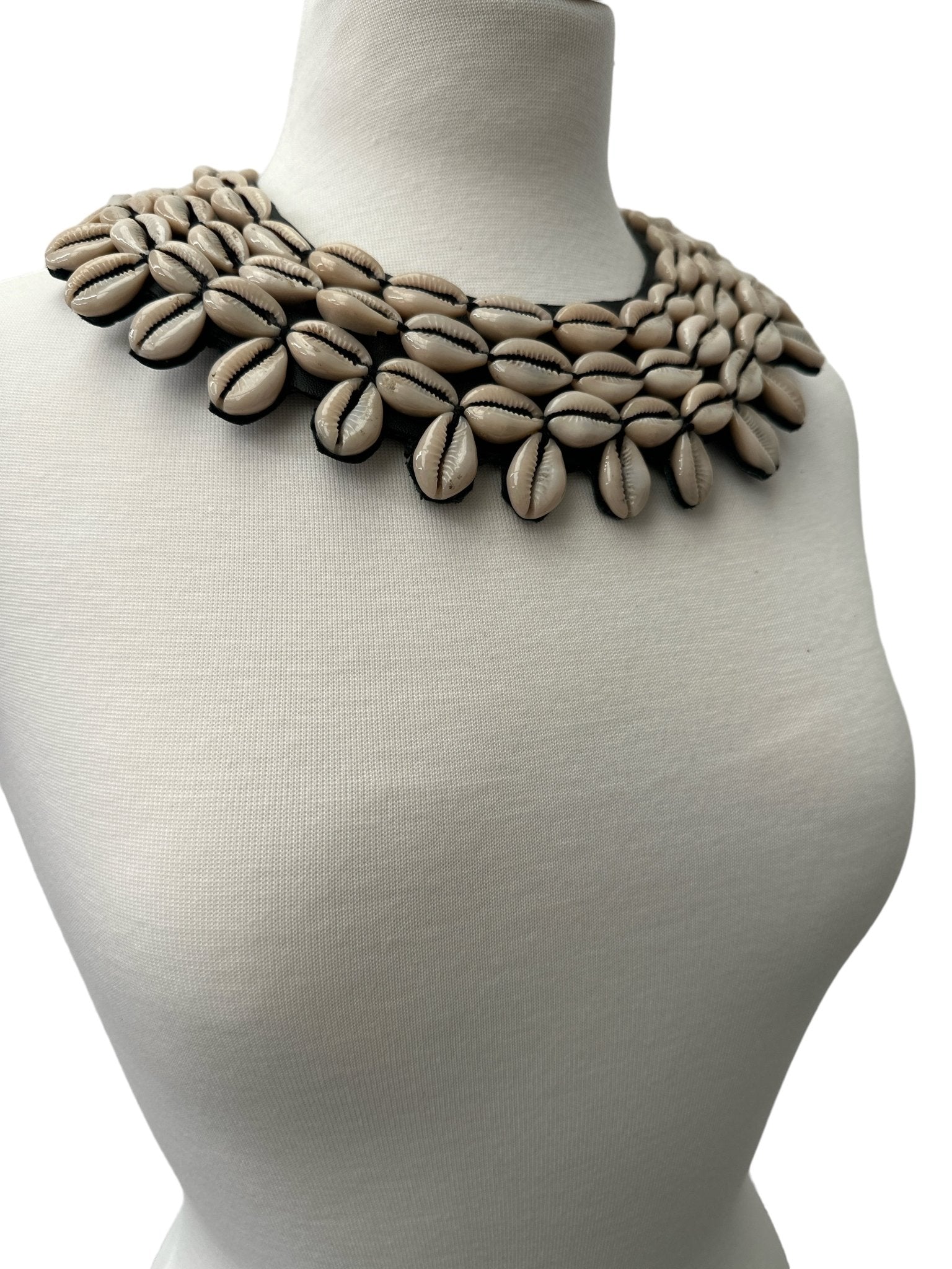 Authentic African Cowrie Seashell Beaded CollarNecklace - Fatisha Boutique