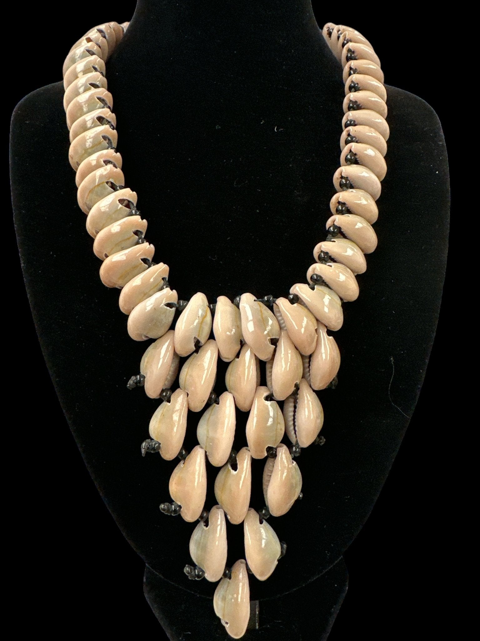 Authentic African Cowrie Seashells Beaded Necklace Pendant - Fatisha Boutique