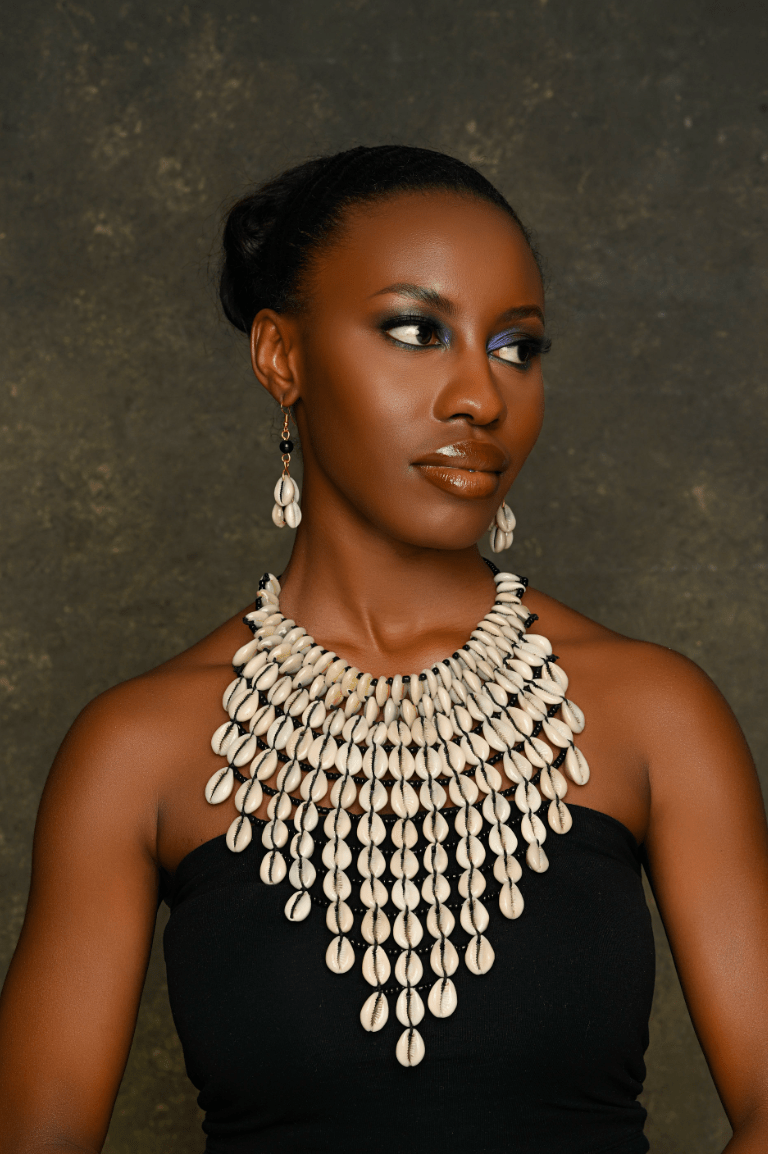 Authentic African Craftsmanship Cowrie Sea Shell Ethnic Collar Necklace - Fatisha Boutique