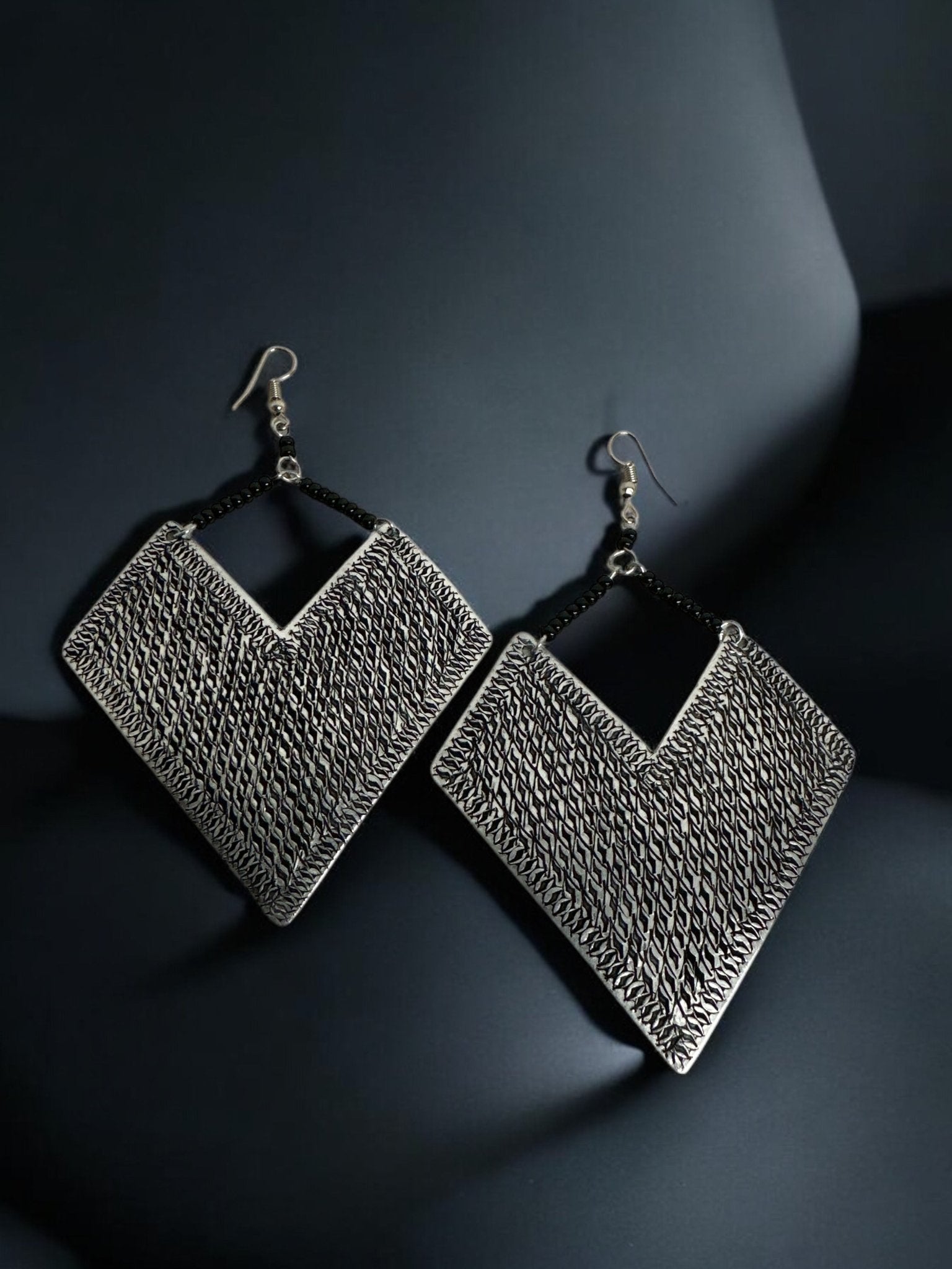 Authentic African Engraved Aluminum Statement Dangle Earrings - Fatisha Boutique