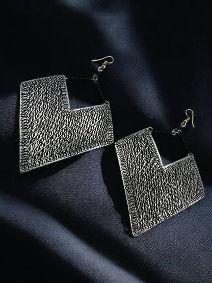 Authentic African Engraved Aluminum Statement Dangle Earrings - Fatisha Boutique