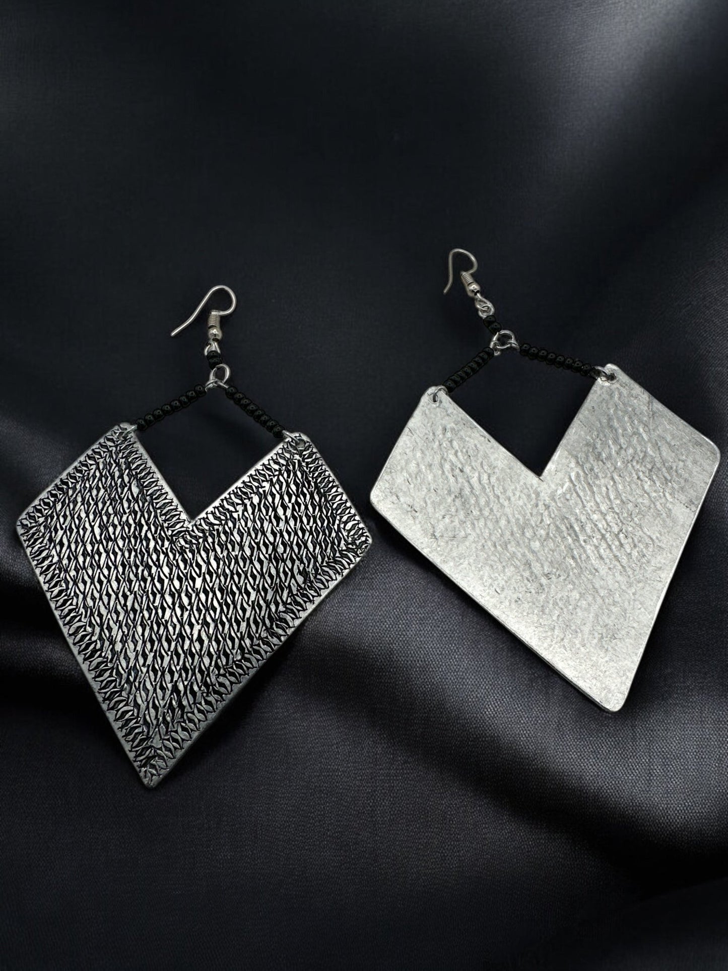 Authentic African Engraved Aluminum Statement Dangle Earrings - Fatisha Boutique