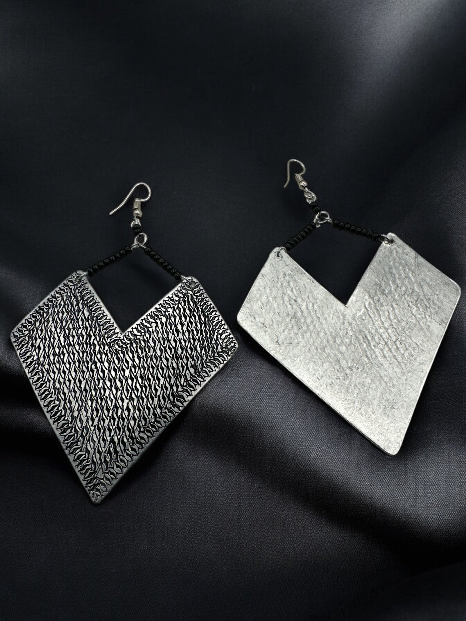 Authentic African Engraved Aluminum Statement Dangle Earrings - Fatisha Boutique