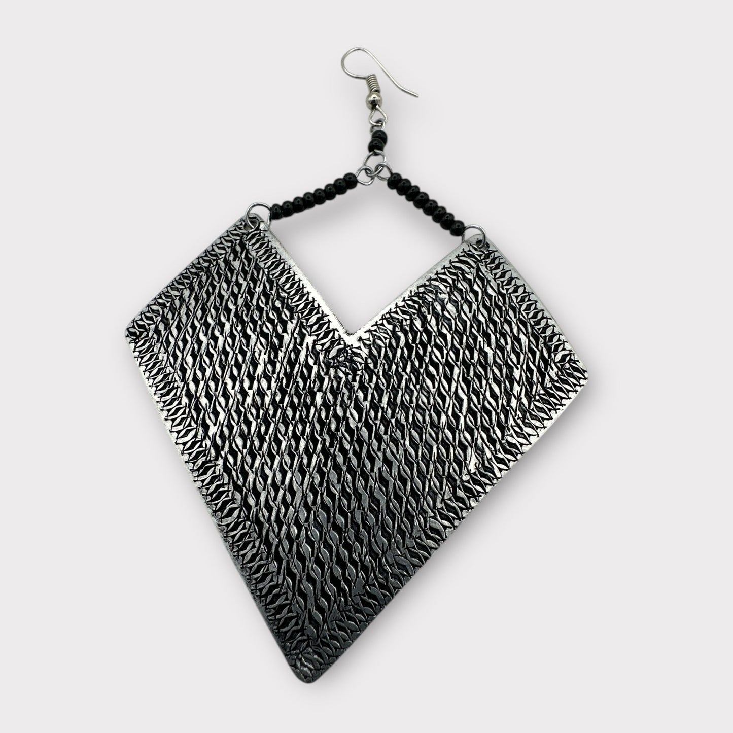 Authentic African Engraved Aluminum Statement Dangle Earrings - Fatisha Boutique