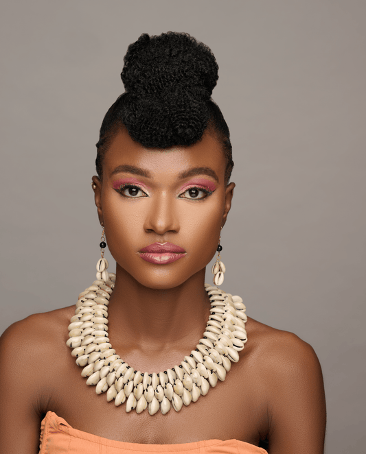 Authentic African Ethnic Cowrie Sea Shells Beaded Collar Necklace - Fatisha Boutique