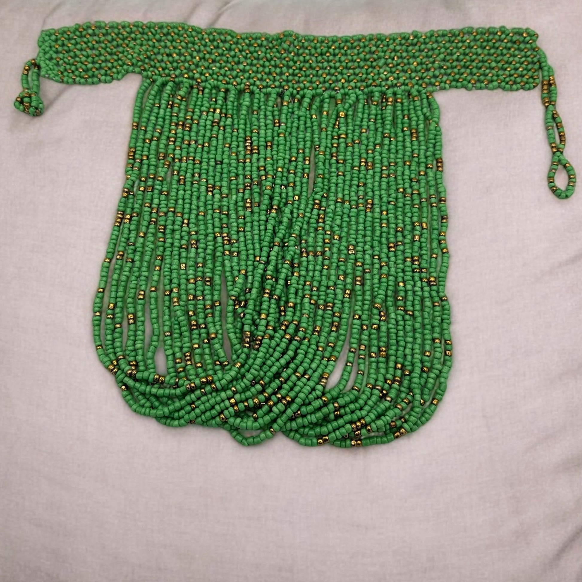Authentic African Green Beaded Ethnic Choker Pendant Necklace - Fatisha Boutique