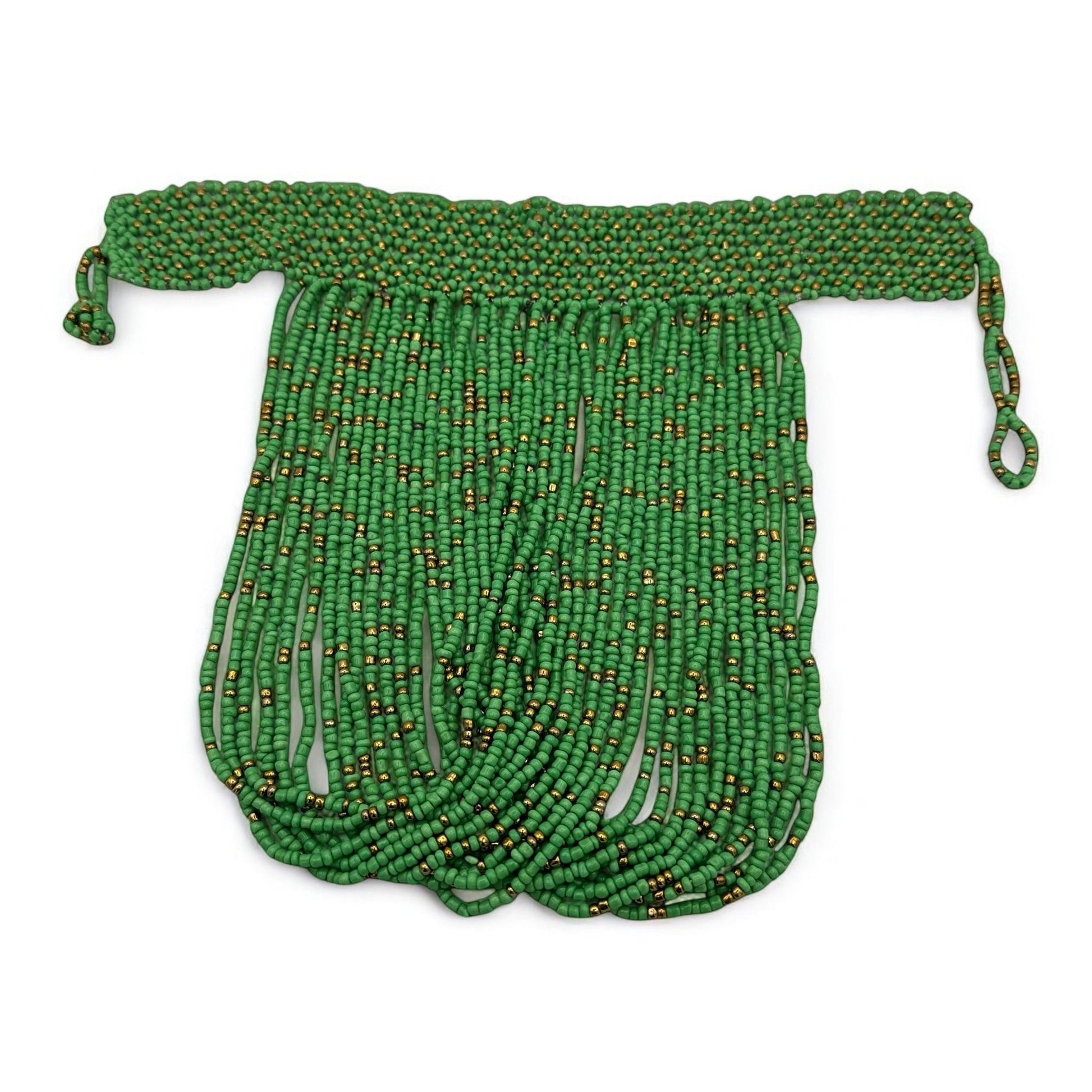 Authentic African Green Beaded Ethnic Choker Pendant Necklace - Fatisha Boutique