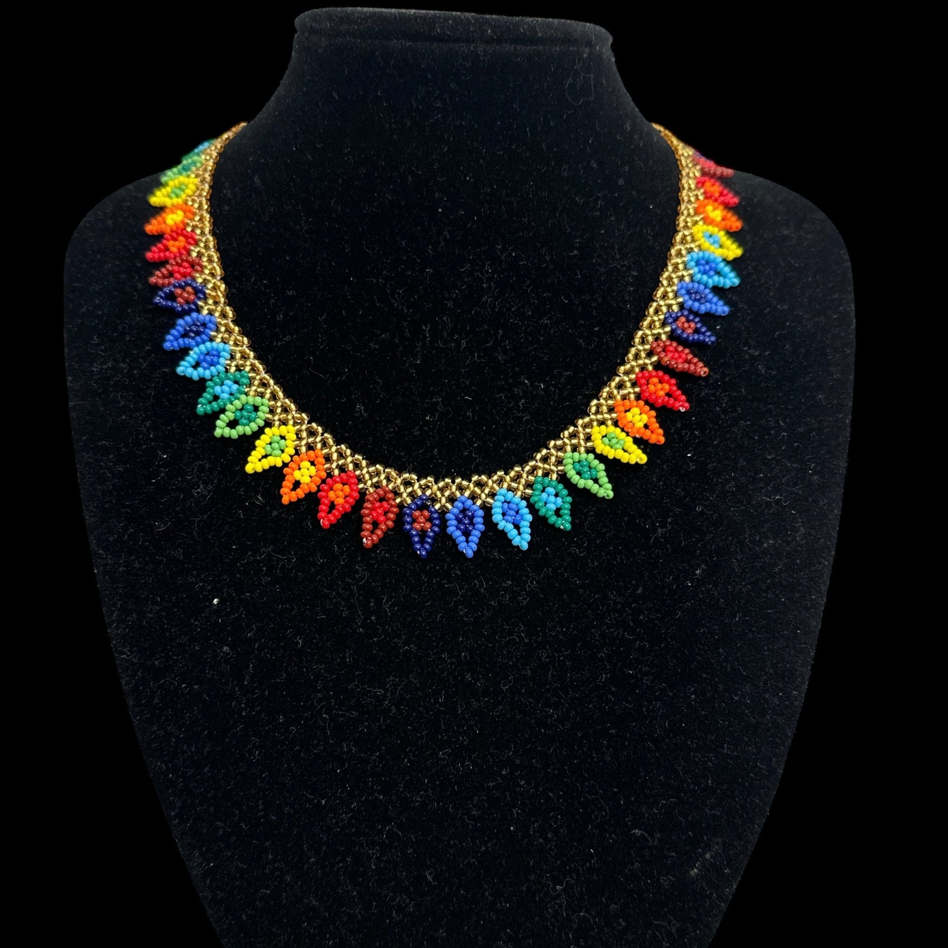 Authentic African Handmade Beaded Choker Necklace – Vibrant Multicolor Ethnic Jewellery for Women - Fatisha Boutique