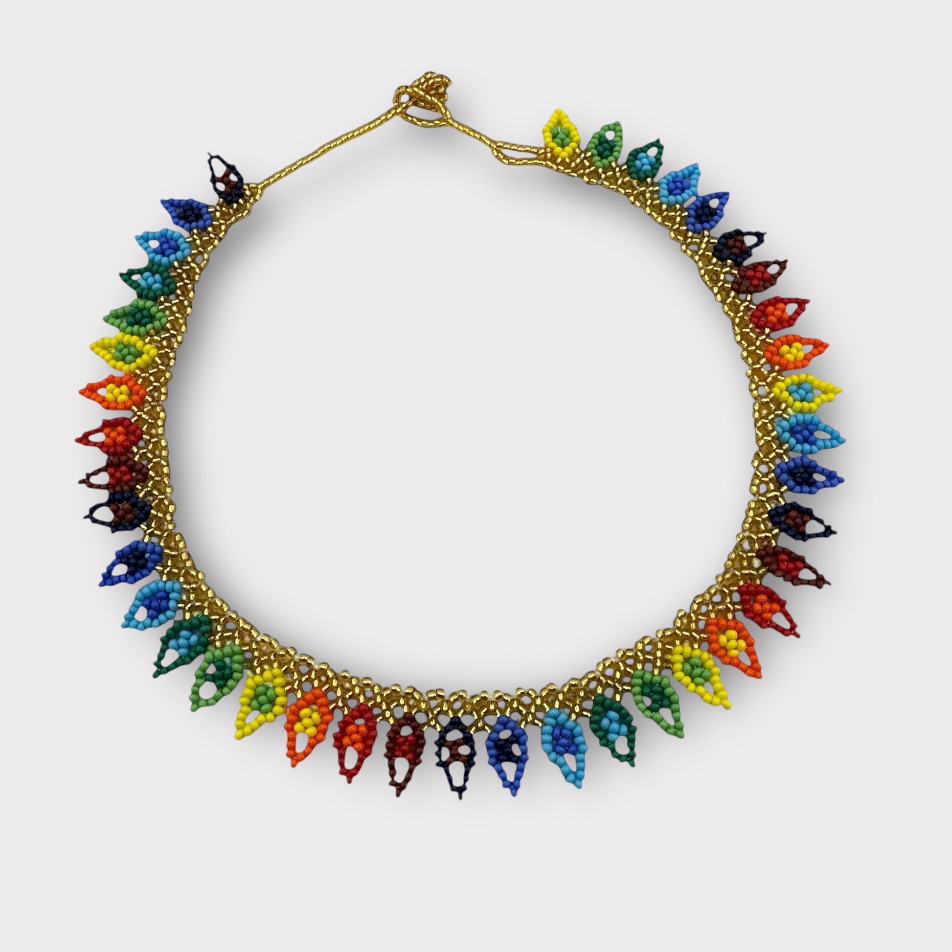 Authentic African Handmade Beaded Choker Necklace – Vibrant Multicolor Ethnic Jewellery for Women - Fatisha Boutique