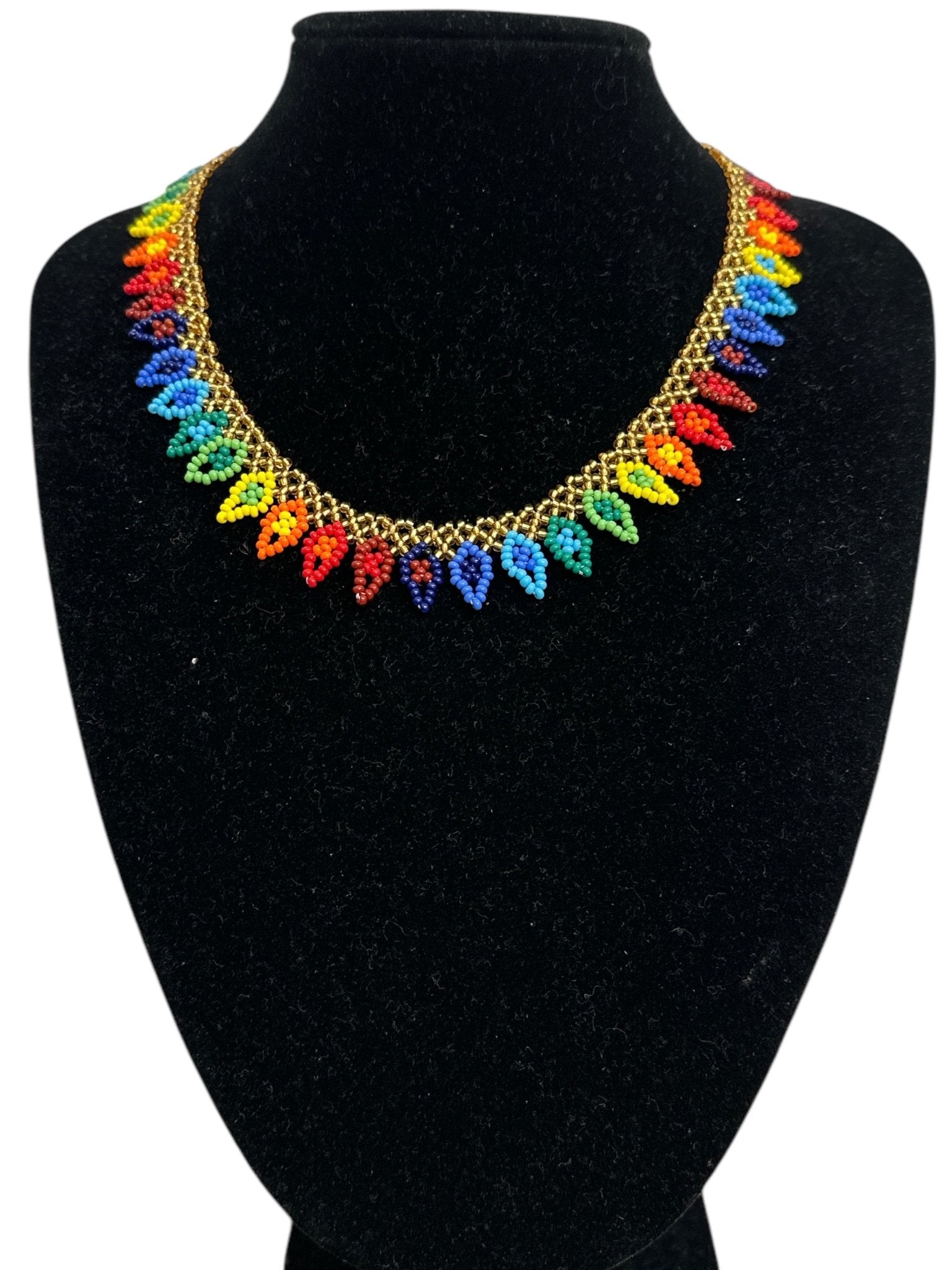 Authentic African Handmade Beaded Choker Necklace – Vibrant Multicolor Ethnic Jewellery for Women - Fatisha Boutique
