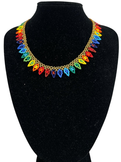 Authentic African Handmade Beaded Choker Necklace – Vibrant Multicolor Ethnic Jewellery for Women - Fatisha Boutique