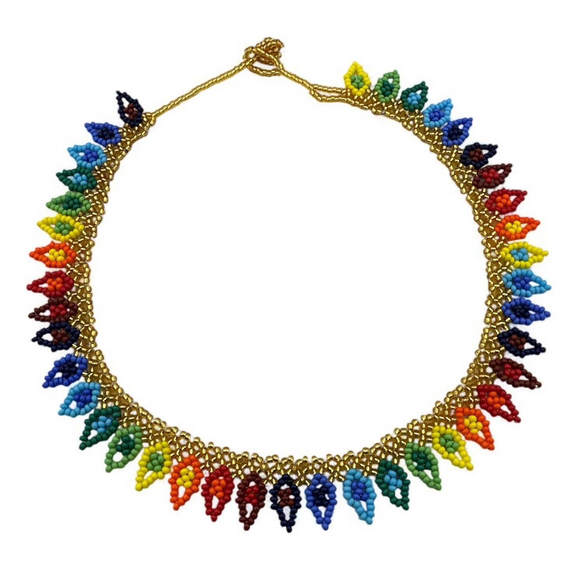 Authentic African Handmade Beaded Choker Necklace – Vibrant Multicolor Ethnic Jewellery for Women - Fatisha Boutique