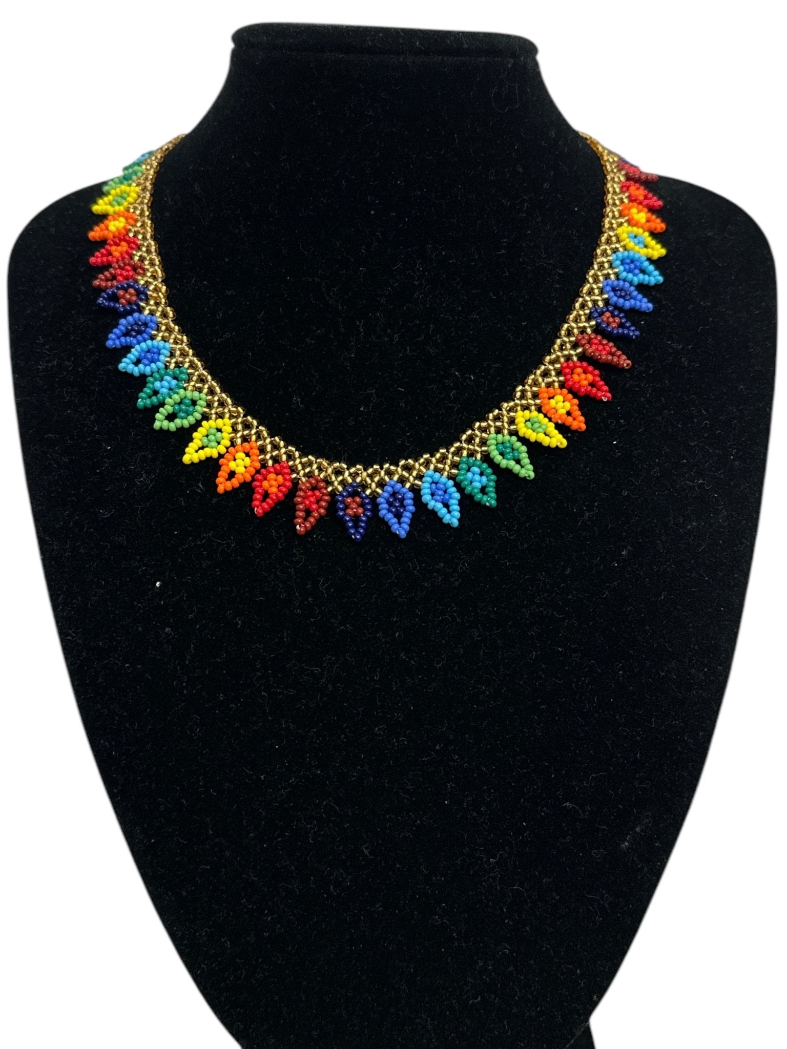 Authentic African Handmade Beaded Choker Necklace – Vibrant Multicolor Ethnic Jewellery for Women - Fatisha Boutique