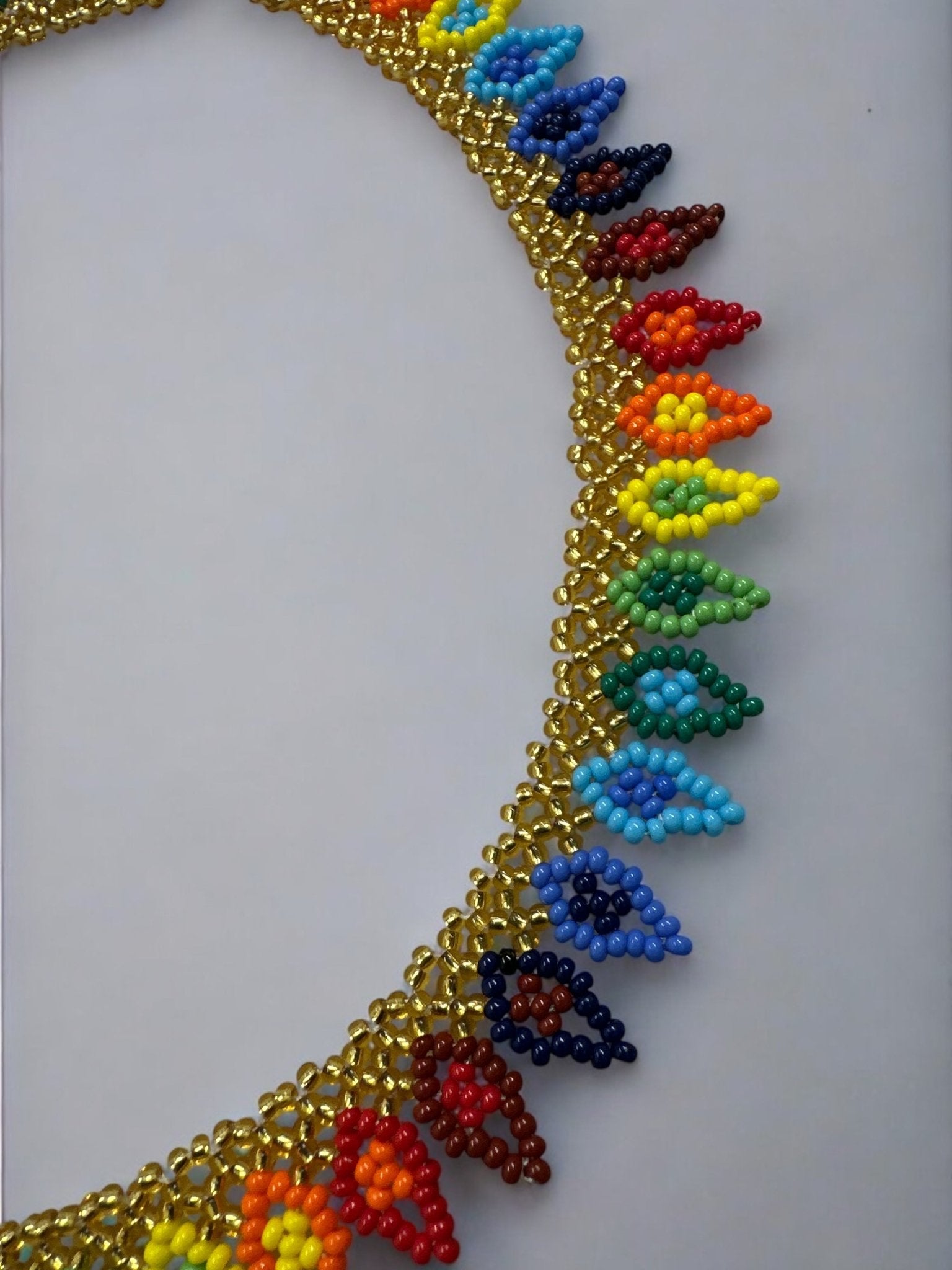 Authentic African Handmade Beaded Choker Necklace – Vibrant Multicolor Ethnic Jewellery for Women - Fatisha Boutique