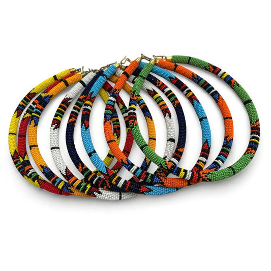 Authentic African Maasai Beaded Necklace – Handmade Multicolour Tribal Necklace for Women – Ethnic Statement Jewellery - Fatisha Boutique