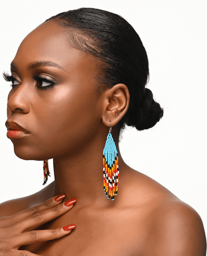 Authentic African Maasai Zulu Style Tribal Ethnic Dangle Earrings - Fatisha Boutique