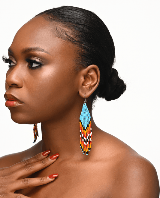 Authentic African Maasai Zulu Style Tribal Ethnic Dangle Earrings - Fatisha Boutique