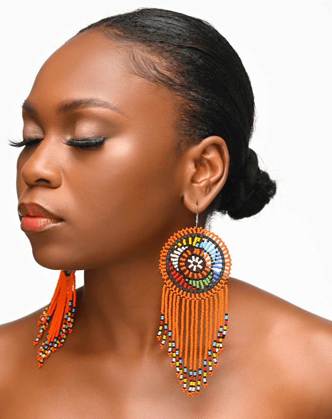 Authentic African Maasai Zulu Tribal Ethnic Long Tassel Dangle Earrings - Fatisha Boutique