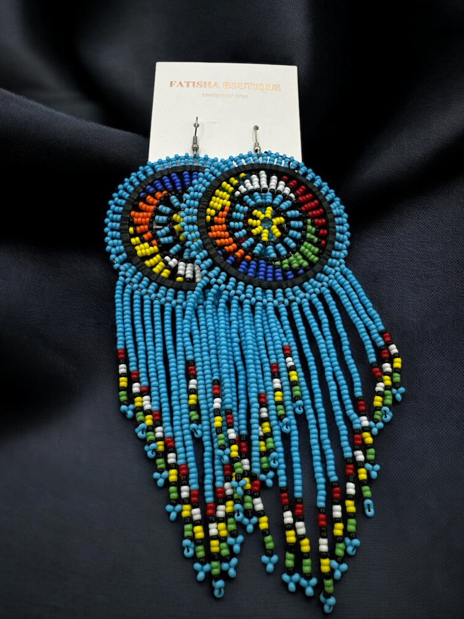Authentic African Maasai Zulu Tribal Ethnic Long Tassel Dangle Earrings - Fatisha Boutique
