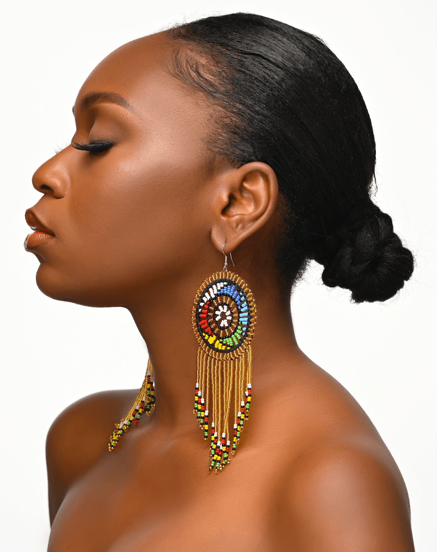 Authentic African Maasai Zulu Tribal Ethnic Long Tassel Dangle Earrings - Fatisha Boutique