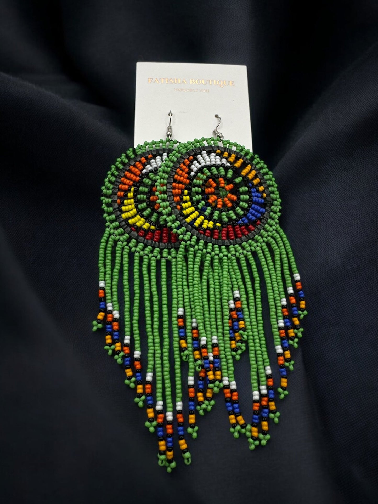 Authentic African Maasai Zulu Tribal Ethnic Long Tassel Dangle Earrings - Fatisha Boutique