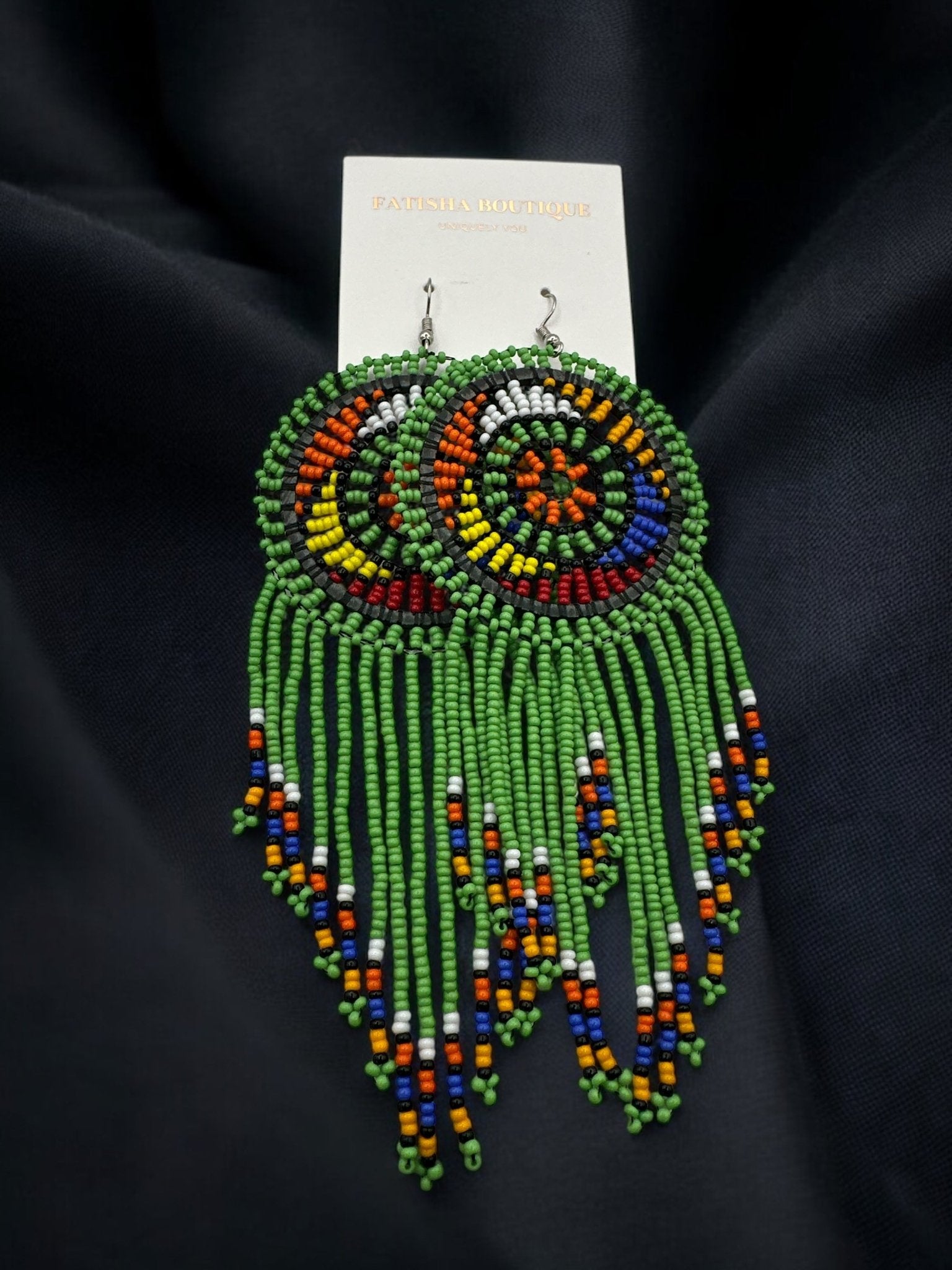 Authentic African Maasai Zulu Tribal Ethnic Long Tassel Dangle Earrings - Fatisha Boutique