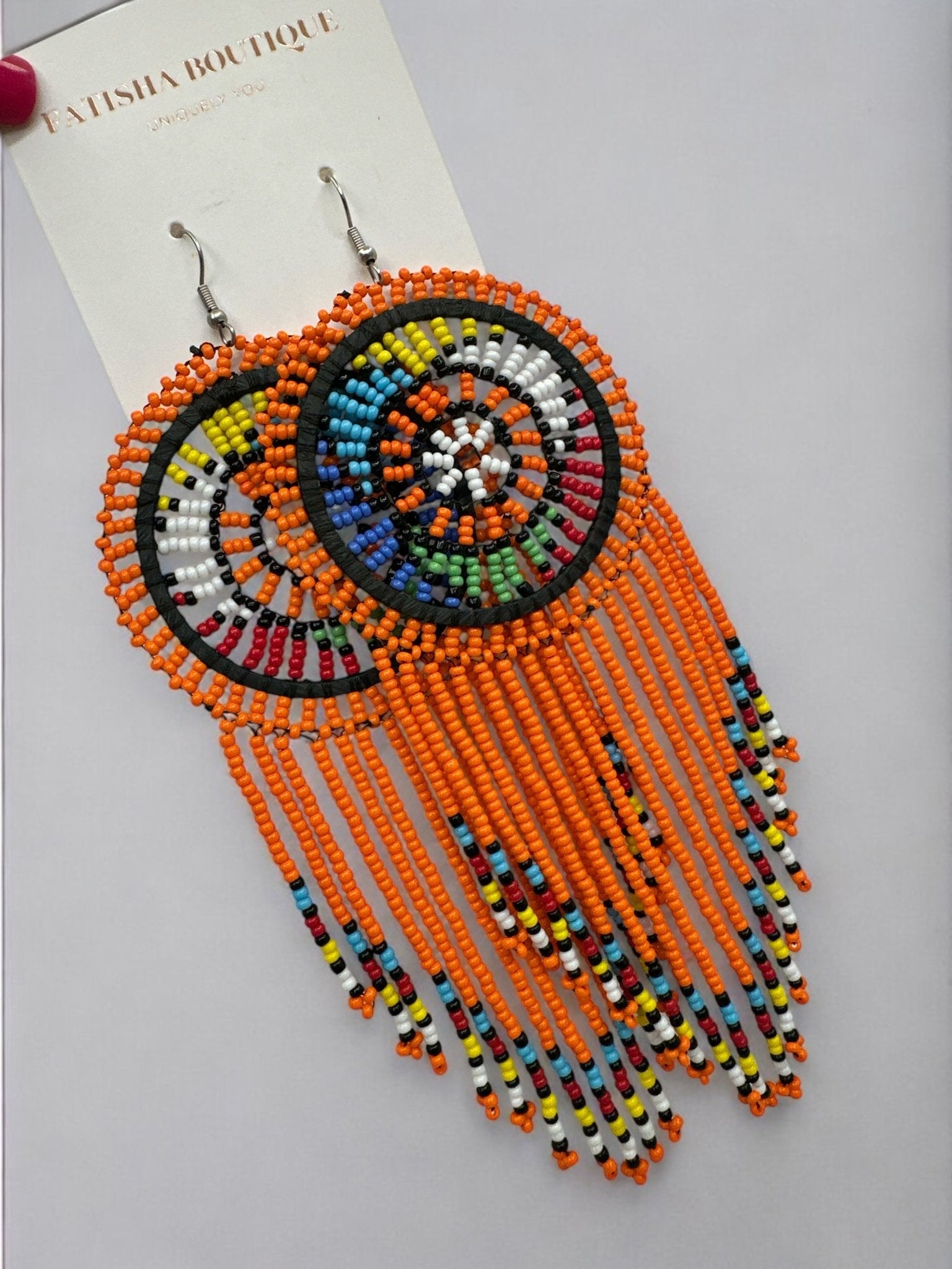 Authentic African Maasai Zulu Tribal Ethnic Long Tassel Dangle Earrings - Fatisha Boutique