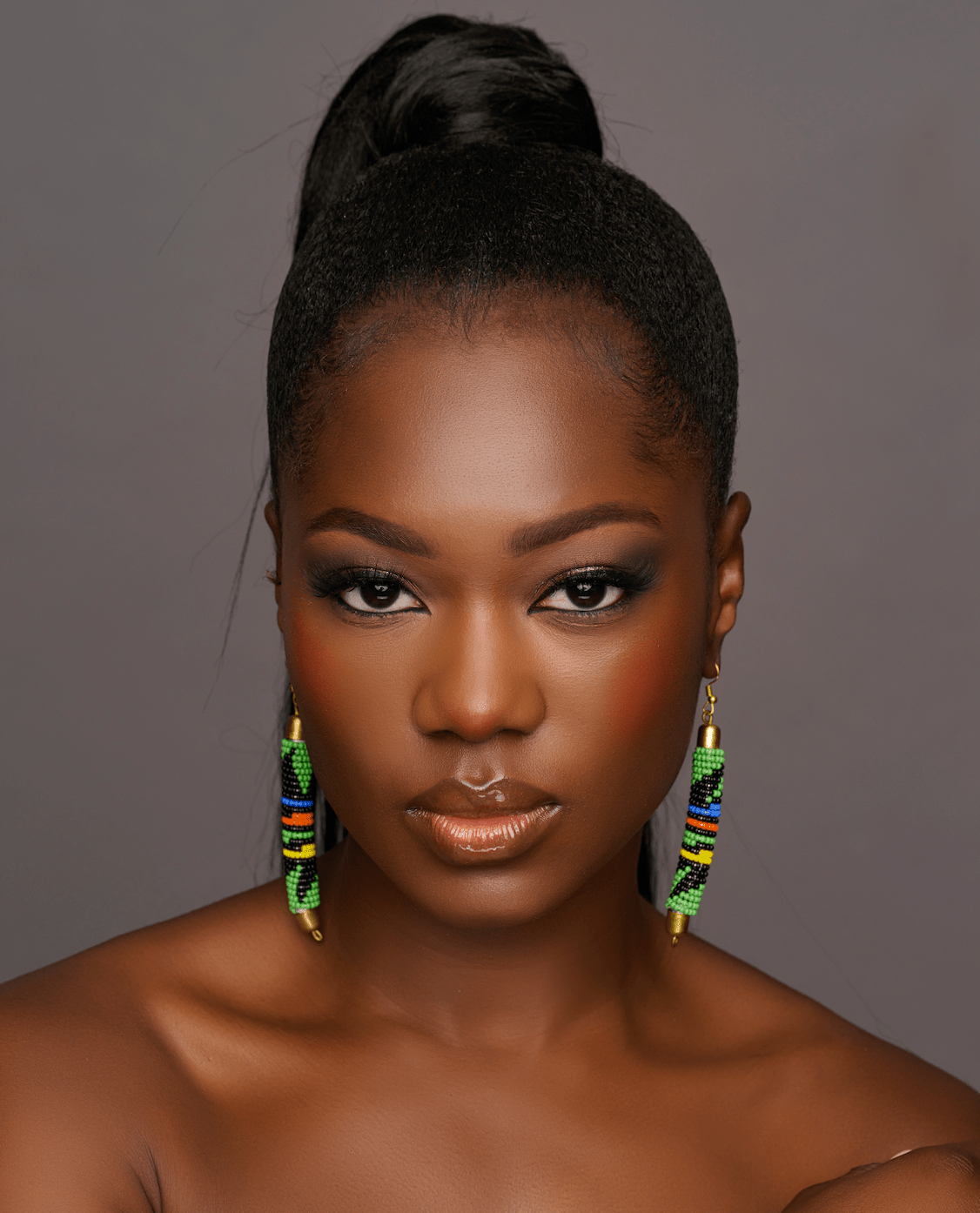 Authentic African Multicoloured Beaded Ethnic Dangle Earrings - Fatisha Boutique