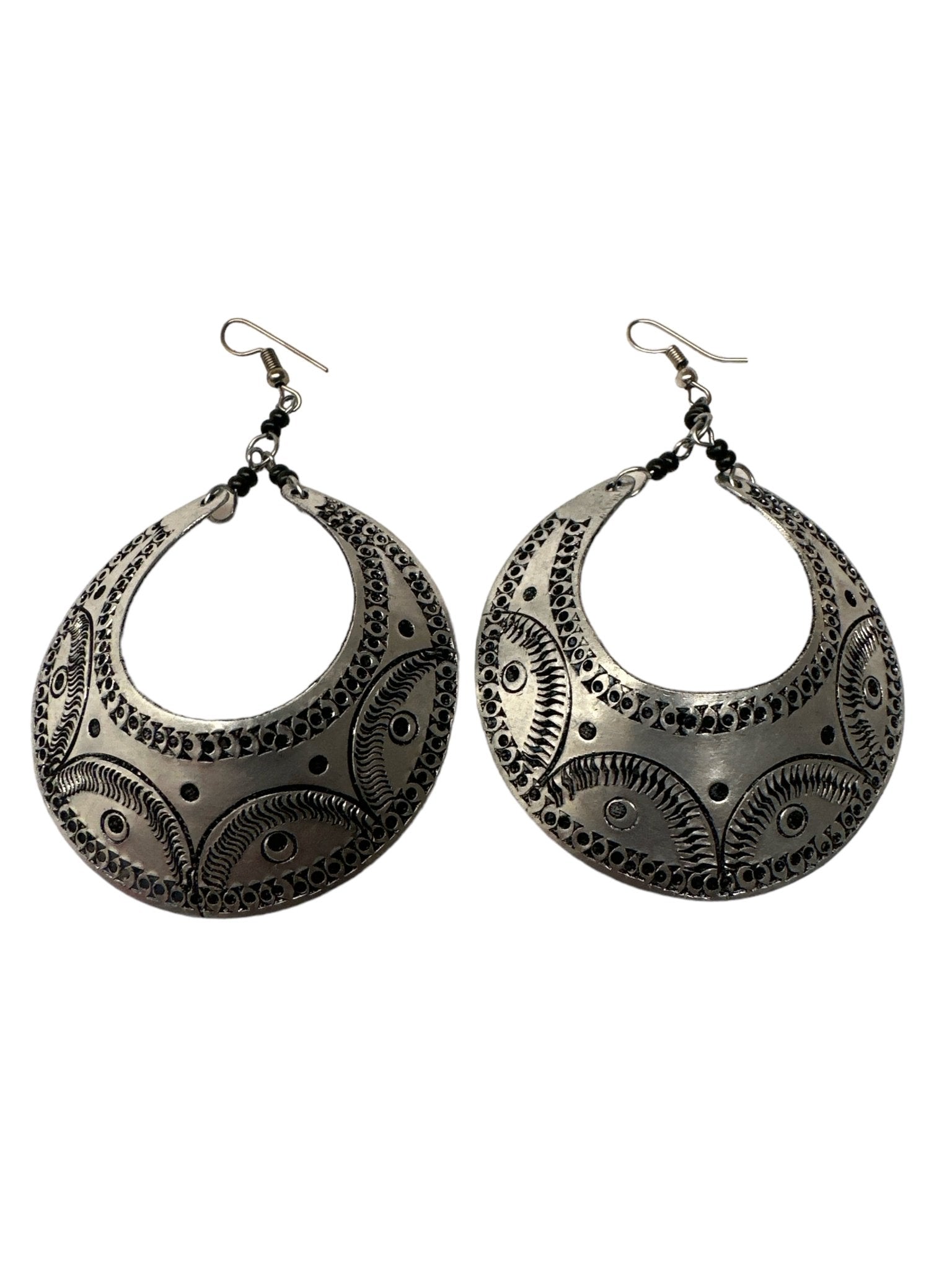 Authentic Engraved African Aluminium Dangle Earrings - Fatisha Boutique