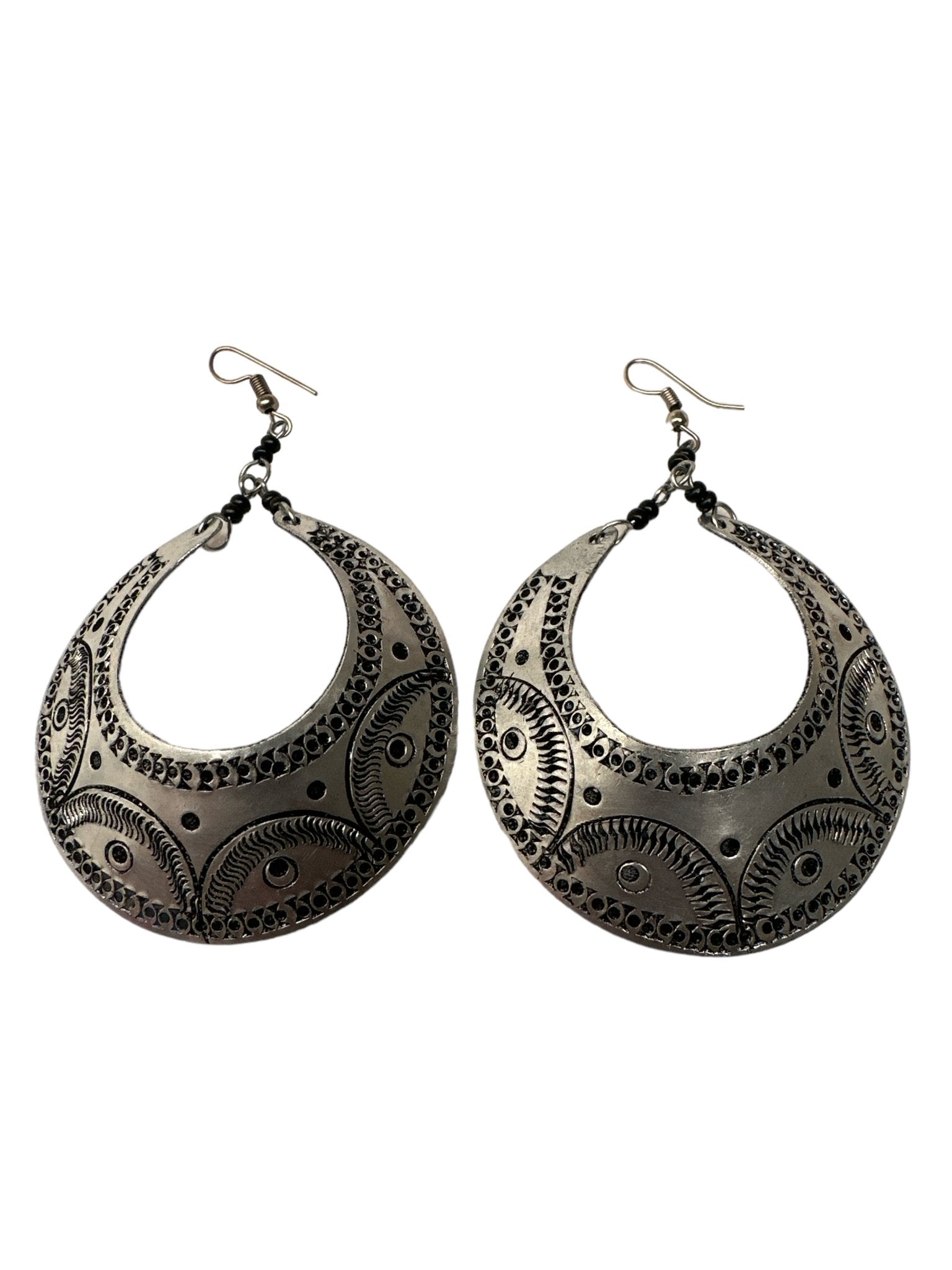 Authentic Engraved African Aluminium Dangle Earrings - Fatisha Boutique