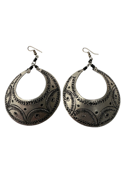 Authentic Engraved African Aluminium Dangle Earrings - Fatisha Boutique