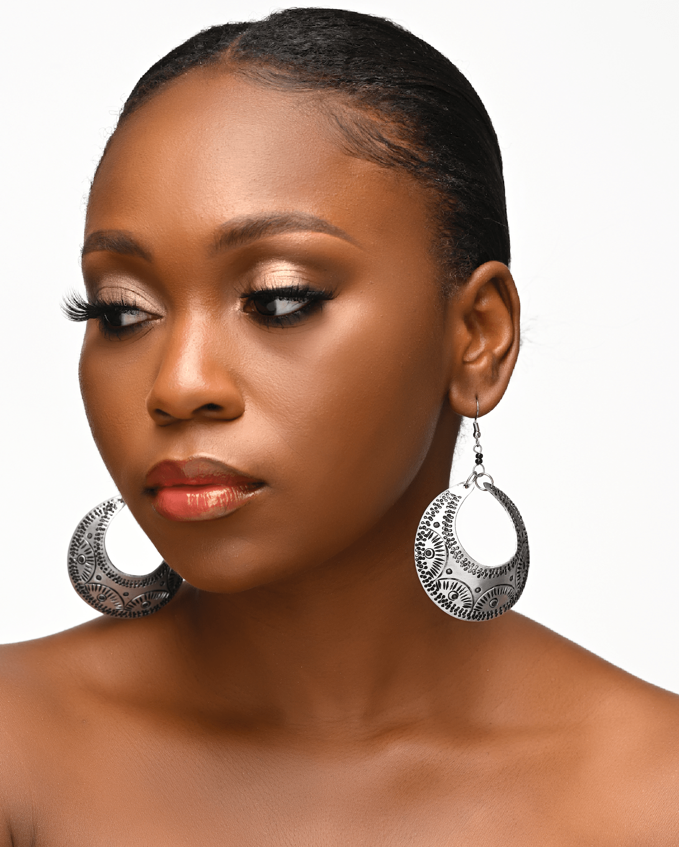 Authentic Engraved African Aluminium Dangle Earrings - Fatisha Boutique