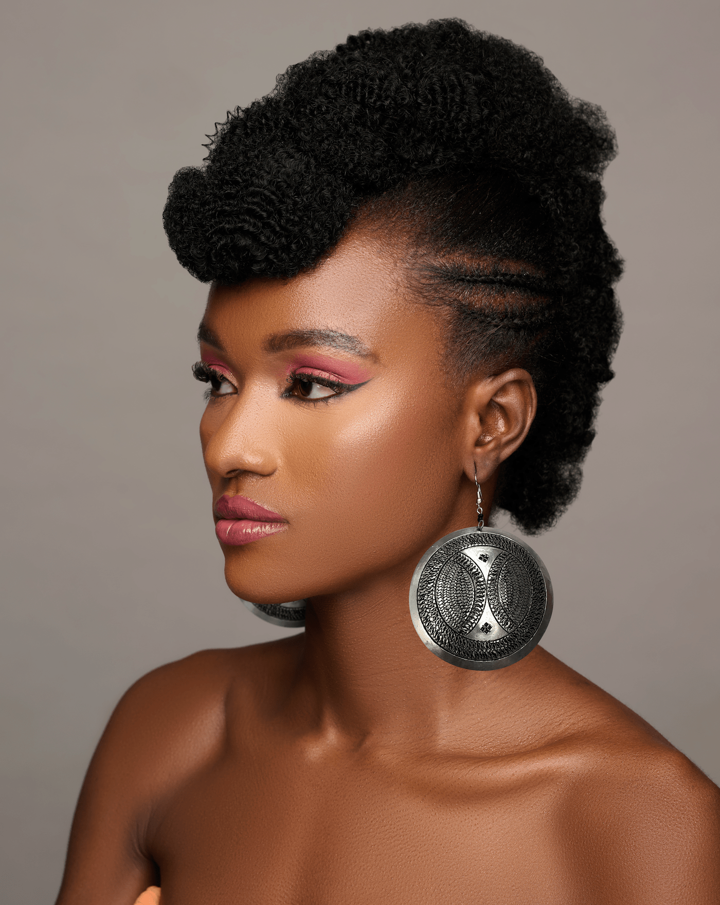 Authentic Engraved Silver Aluminium Lightweight Round Dangle Earrings - Fatisha Boutique