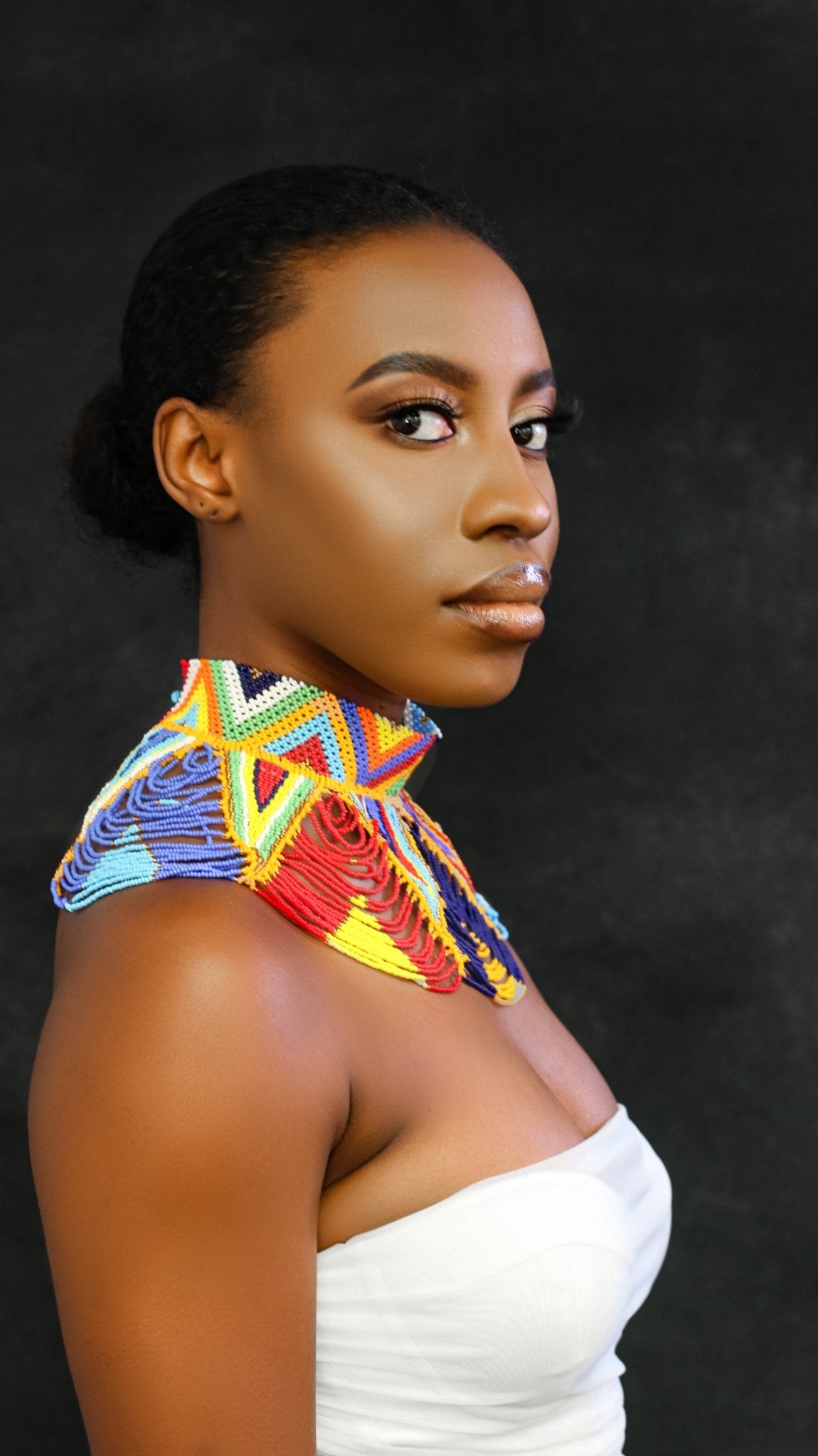 Authentic Maasai Zulu Multicolour Tribal Ethnic Beaded Collar Choker Necklace - Fatisha Boutique