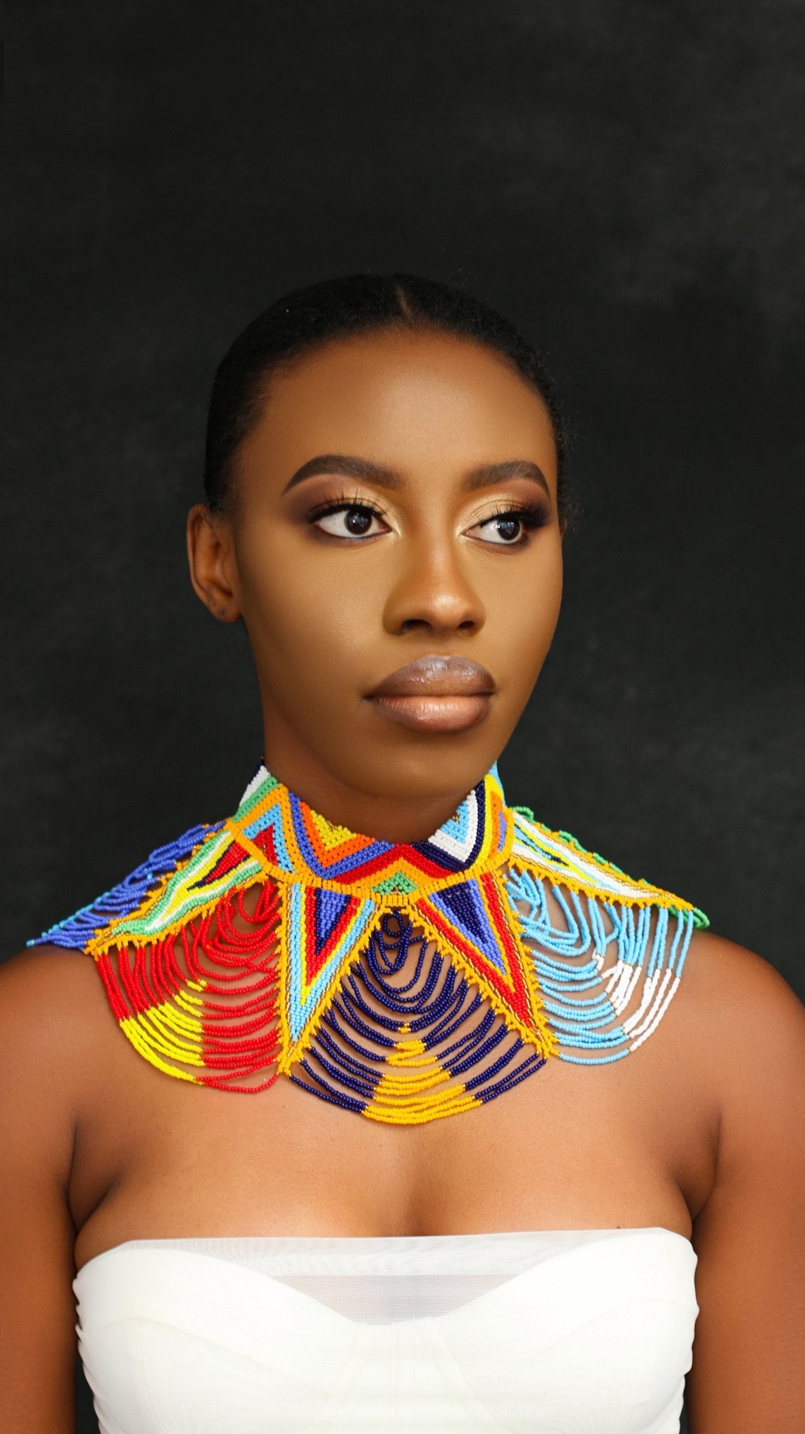 Authentic Maasai Zulu Multicolour Tribal Ethnic Beaded Collar Choker Necklace - Fatisha Boutique