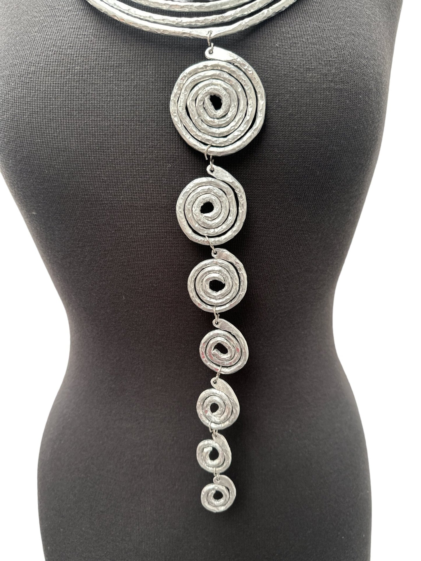 Authentic Unique African Craftsmanship Aluminium Metal Statement Pendant Necklace - Fatisha Boutique