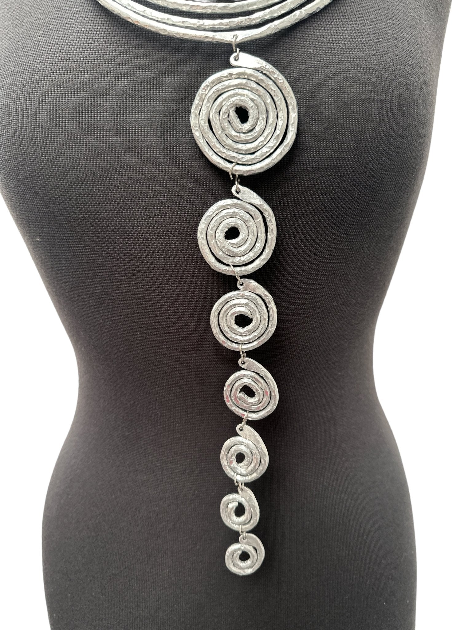 Authentic Unique African Craftsmanship Aluminium Metal Statement Pendant Necklace - Fatisha Boutique