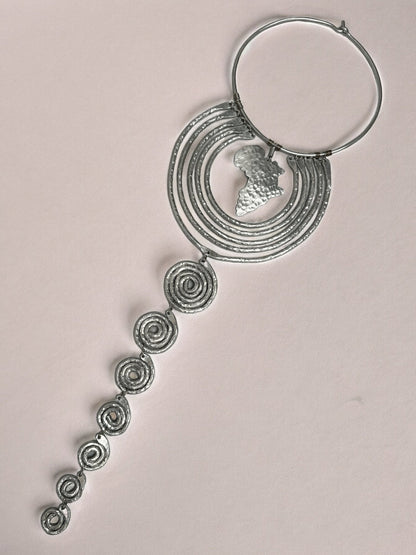 Authentic Unique African Craftsmanship Aluminium Metal Statement Pendant Necklace - Fatisha Boutique
